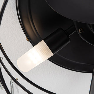 13" Modern DC Motor Flush Mount Reversible Crystal Ceiling Fan with Lighting and Remote Control - Vaczon