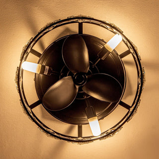 13" Srinager Modern DC Motor Flush Mount Reversible Crystal Ceiling Fan with Lighting and Remote Control - Vaczon