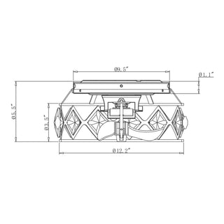 13" Srinager Modern DC Motor Flush Mount Reversible Crystal Ceiling Fan with Lighting and Remote Control - Vaczon