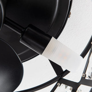 13" Srinager Modern DC Motor Flush Mount Reversible Crystal Ceiling Fan with Lighting and Remote Control - Vaczon