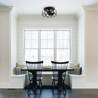 13" Srinager Modern DC Motor Flush Mount Reversible Crystal Ceiling Fan with Lighting and Remote Control - Vaczon