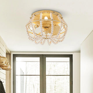 13" Farmhouse DC Motor Flush Mount Reversible Ceiling Fan with Lighting and Remote Control - Vaczon