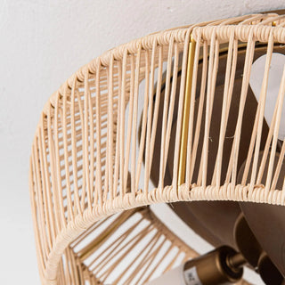 14" Farmhouse DC Motor Flush Mount Reversible Iron Ceiling Fan with LED Lighting and Remote Control - Vaczon