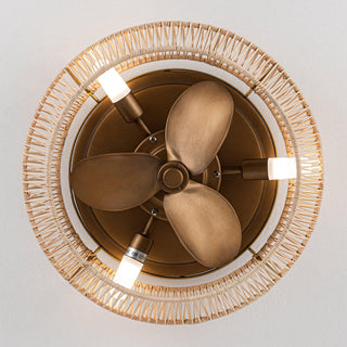 14" Farmhouse DC Motor Flush Mount Reversible Iron Ceiling Fan with LED Lighting and Remote Control - Vaczon