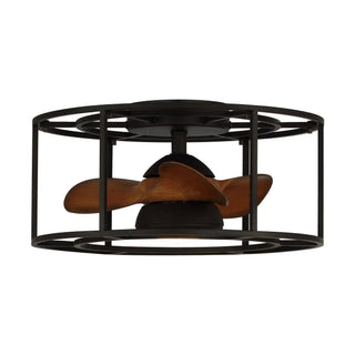 20" Kanpur Industrial Flush Mount Reversible Ceiling Fan with LED Lighting and Remote Control 