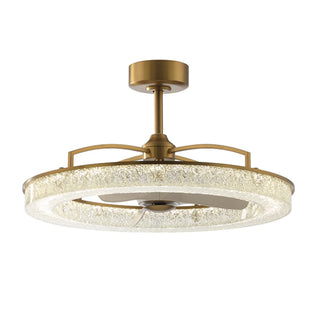 Vaczon 32 Inch Andrea Electroplated Golden Luxury LED Fandelier with Remote Control - Vaczon