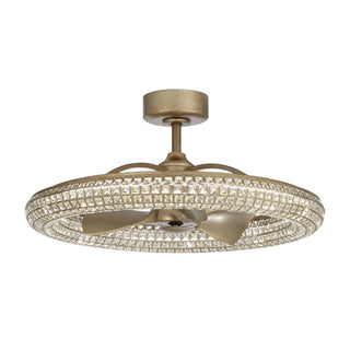 33" Modern DC Motor Crystal Ceiling Fan with Lighting and Remote Control - Vaczon