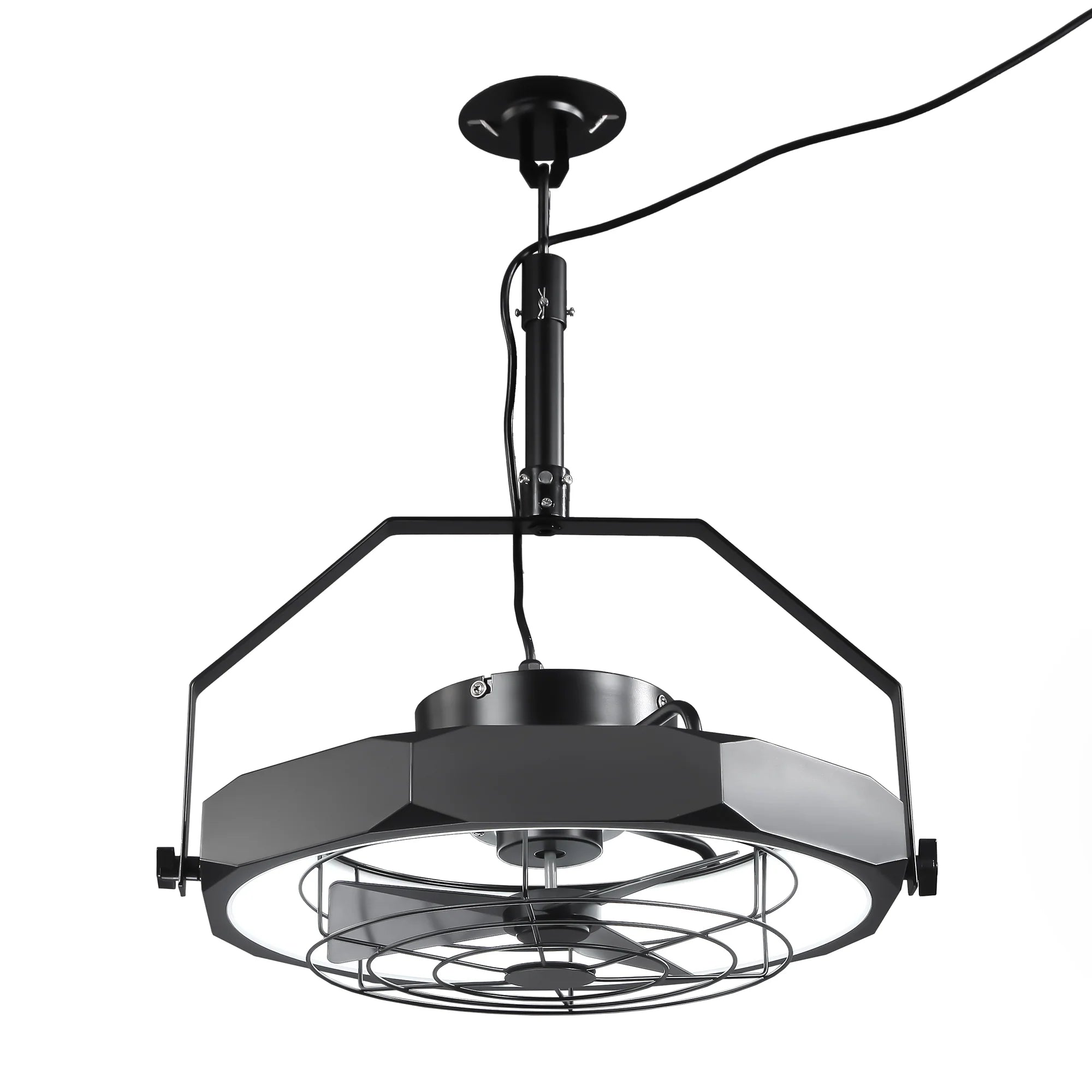 20 Inch Doris Downrod Fan Wall Mount Fan with LED Light and Remote Control