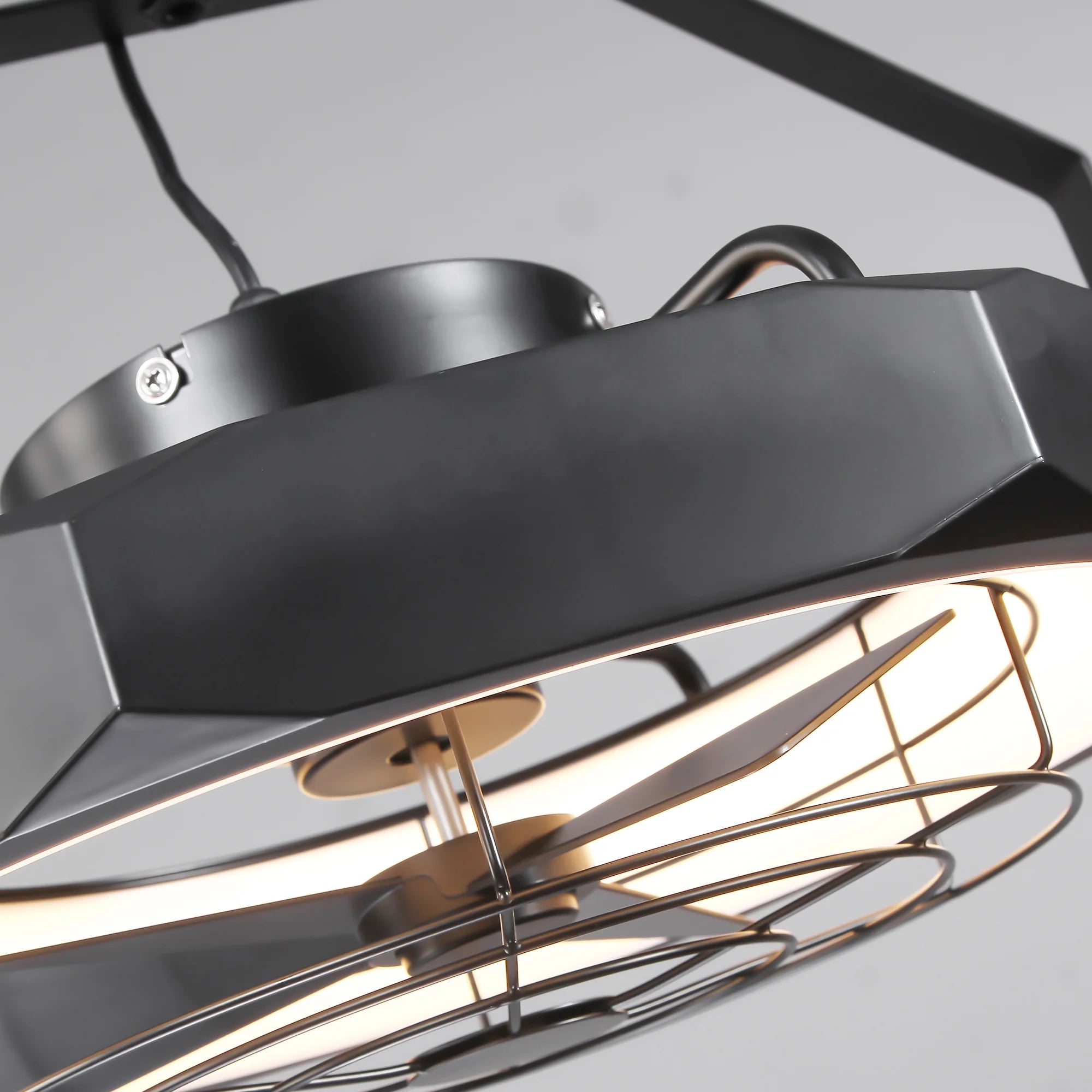 20 Inch Doris Downrod Fan Wall Mount Fan with LED Light and Remote Control