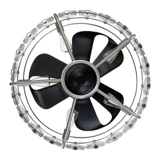 23" Modern DC Motor Downrod Mount Reversible Fandelier Ceiling Fan with Lighting and Remote Control - Vaczon