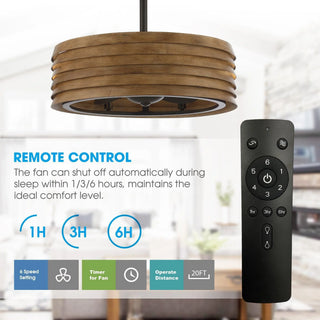 24" Farmhouse DC Motor Downrod Mount Reversible Fandelier Ceiling Fan with Lighting and Remote Control - Vaczon