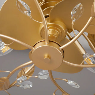 24" Alexia Golden Crystal Ornament Fandelier with Remote Control