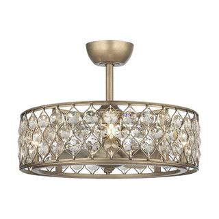 25" Modern Downrod Mount Crystal Fandelier with Lighting and Remote Control - Vaczon