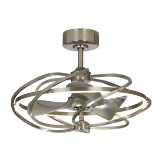27" Bucholz Industrial DC Motor Brushed Nickel Downrod Mount Reversible Ceiling Fan with Lighting and Remote Control - Vaczon