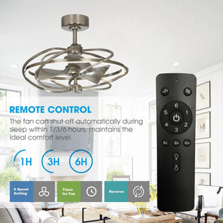 27" Bucholz Industrial DC Motor Brushed Nickel Downrod Mount Reversible Ceiling Fan with Lighting and Remote Control - Vaczon