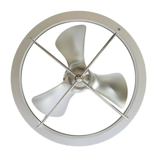 27" Industrial DC Motor Brushed Nickel Downrod Mount Reversible Crystal Ceiling Fan with Lighting and Remote Control - Vaczon
