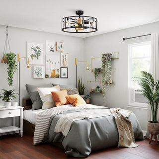 27" Modern DC Motor Downrod Mount Reversible Crystal Ceiling Fan with Lighting - Vaczon