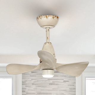 28" Kwang Rustic DC Motor Downrod Mount Reversible Ceiling Fan with LED Lighting and Remote Control - Vaczon