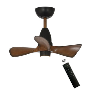 28" Kwang Rustic DC Motor Downrod Mount Reversible Ceiling Fan with LED Lighting and Remote Control - Vaczon