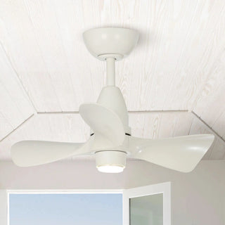28" Kwang Rustic DC Motor Downrod Mount Reversible Ceiling Fan with LED Lighting and Remote Control - Vaczon