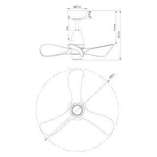 28" Kwang Rustic DC Motor Downrod Mount Reversible Ceiling Fan with LED Lighting and Remote Control - Vaczon