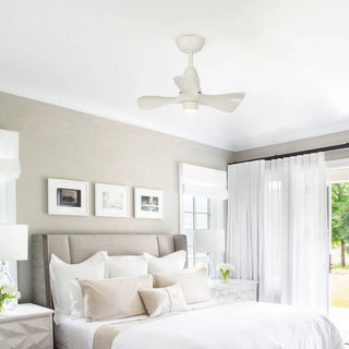 28" Kwang Rustic DC Motor Downrod Mount Reversible Ceiling Fan with LED Lighting and Remote Control - Vaczon