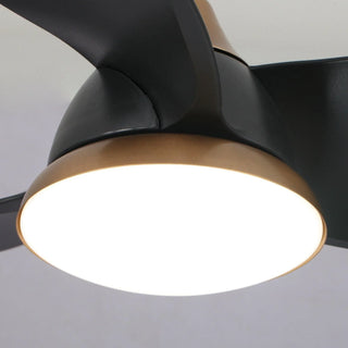 28" Modern Black DC Motor Downrod Mount Reversible Ceiling Fan with LED Lighting and Remote Control - Vaczon