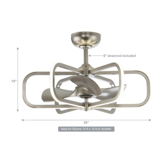 30" Theron Modern DC Motor Downrod Mount Reversible Ceiling Fan with LED Lighting and Remote Control - Vaczon