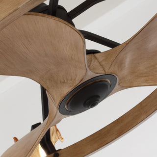 34" Bucholz Farmhouse DC Motor Downrod Mount Reversible Ceiling Fan with Lighting and Remote Control - Vaczon