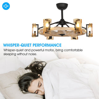 34" Bucholz Farmhouse DC Motor Downrod Mount Reversible Ceiling Fan with Lighting and Remote Control - Vaczon