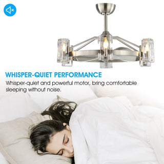 34" Bucholz Modern DC Motor Brushed Nickel Downrod Mount Reversible Ceiling Fan with LED Lighting and Remote Control - Vaczon