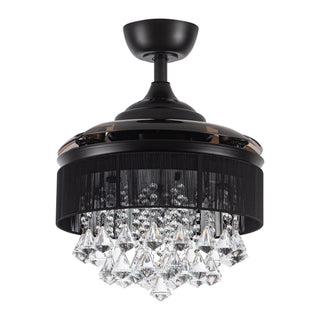 36" Bangaiore Modern Downrod Mount Crystal Ceiling Fan with Lighting - Vaczon