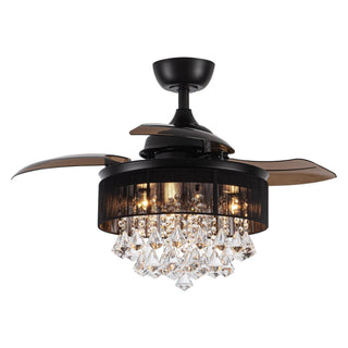 36" Bangaiore Modern Downrod Mount Crystal Ceiling Fan with Lighting - Vaczon