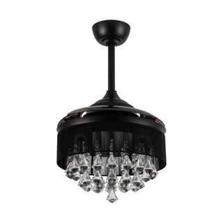 36" Bangaiore Modern Downrod Mount Crystal Ceiling Fan with Lighting - Vaczon