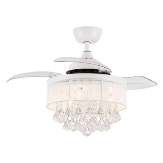 36" Bangaiore Modern Downrod Mount Crystal Ceiling Fan with Lighting - Vaczon