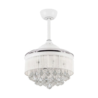 36" Bangaiore Modern Downrod Mount Crystal Ceiling Fan with Lighting - Vaczon