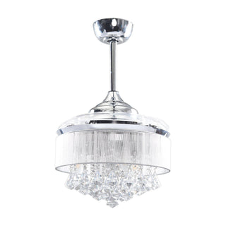 36" Bangaiore Modern Downrod Mount Crystal Ceiling Fan with Lighting - Vaczon