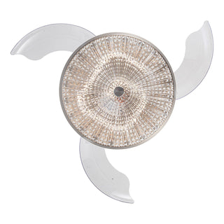 36" Brownesville Modern Chrome Downrod Mount Crystal Ceiling Fan with Lighting and Remote Control - Vaczon