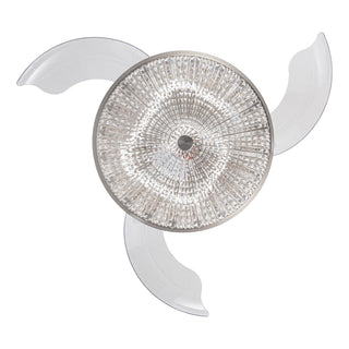 36" Brownesville Modern Chrome Downrod Mount Crystal Ceiling Fan with Lighting and Remote Control - Vaczon