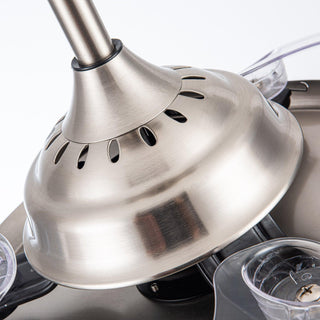 36" Brownesville Modern Chrome Downrod Mount Crystal Ceiling Fan with Lighting and Remote Control - Vaczon