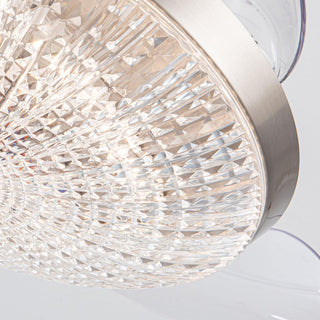 36" Brownesville Modern Chrome Downrod Mount Crystal Ceiling Fan with Lighting and Remote Control - Vaczon