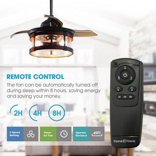 36" Caselli Industrial Downrod Mount Ceiling Fan with Lighting and Remote Control - Vaczon