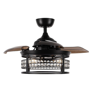 36" Farmhouse Downrod Mount Ceiling Fan with Lighting and Remote Control - ParrotUncle