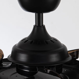 36" 3 Blades Downrod Mount AC Motor Industrial Modern Ceiling Fan with Lighting and Remote Control - Vaczon