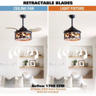 36" Mirelle Farmhouse Downrod Mount Ceiling Fan with Lighting and Wall Control - Vaczon