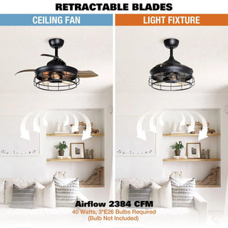 36" Pickett Industrial Downrod Mount Ceiling Fan with Lighting and Remote Control - Vaczon