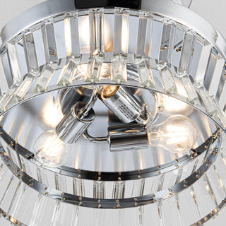 36" Prayag AC Motor Industrial Modern Downrod Mount Crystal Ceiling Fan with Lighting and Remote Control - Vaczon