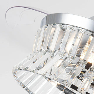 36" Prayag AC Motor Industrial Modern Downrod Mount Crystal Ceiling Fan with Lighting and Remote Control - Vaczon