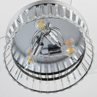 36" Prayag AC Motor Industrial Modern Downrod Mount Crystal Ceiling Fan with Lighting and Remote Control - Vaczon