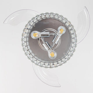 36" Prayag AC Motor Industrial Modern Downrod Mount Crystal Ceiling Fan with Lighting and Remote Control - Vaczon